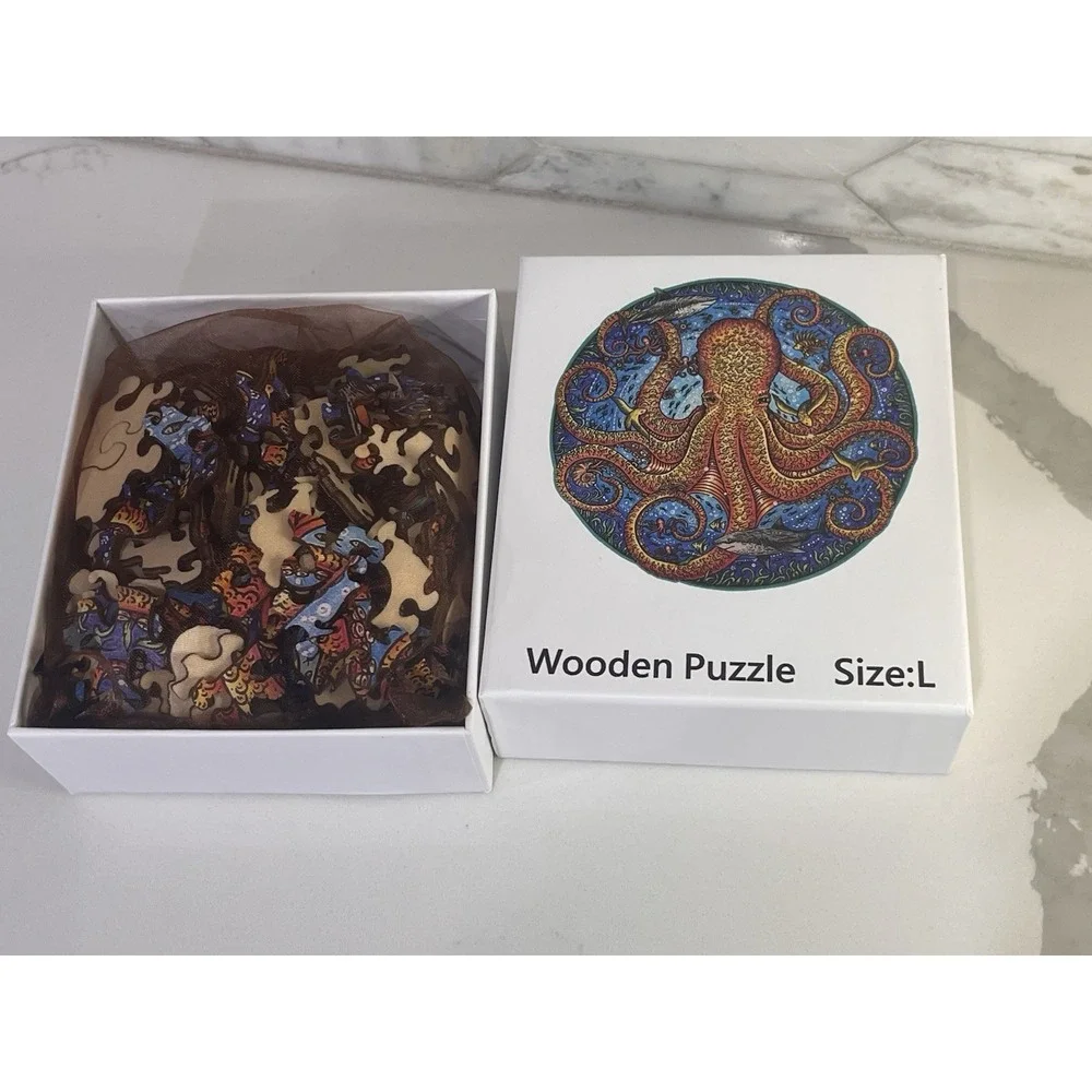 Wooden Jigsaw Puzzles for Adults, Octopus Style Wooden Jigsaw Puzzles Gifts
